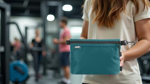 GOX Small Toiletry Bag for Men Bulk Cosmetic Bag Dopp Kit Carry On Zipper Pouch Organization Nylon Small Packing Sack Waterproof (Turquoise) - color: Turquoise