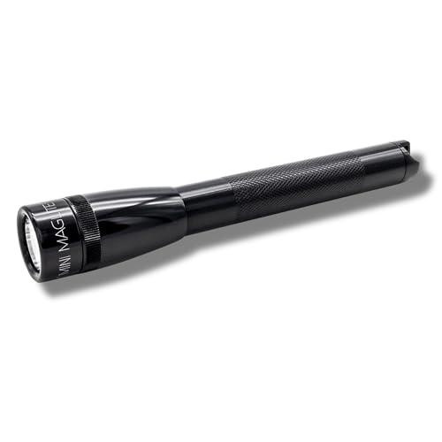 MagLite Mini MAG 2 AA LED Flashlight – 127 Lumens Compact Flashlight with Adjustable Beam, High/Low Modes, IPX4 Water-Resistant, Shock-Resistant Design, Alkaline Batteries Included (Combo Pack, Black) - color: Black