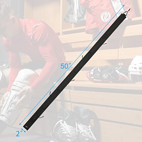 Cosmos Hockey Hanger Portable Ice Hockey Gear Hanging Dryig Strap Equipment Rack Drying Organizer Stap with 5 Hooks for Hockey Gifts & Home Outdoor Use in Skating Football Lacrosse Camping Fishing