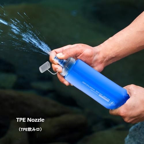 TRIWONDER TPU Collapsible Flask BPA-Free Soft Folding Water Bottles for Hydration Pack - Ideal for Running Hiking Cycling Climbing (500ml/16.9oz - Blue) - color: 500ml/16.9oz - Y - Blue