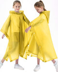 2 Pack Raincoats for Kids, Kids Rain Jacket Reusable Rain Ponchos for Boys and Girls - color: Yellow