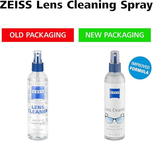 ZEISS Lens Care Pack – 2x 8oz Streak-Free Lens Spray and Microfiber Cloths for Eyeglasses and Optics - size: 8 Fl Oz (Pack of 2)