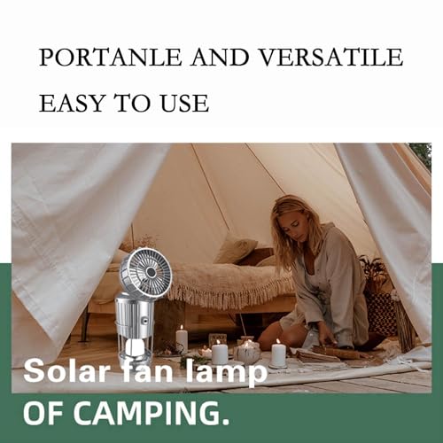 Camping Lantern with Fan, Flashlight Lantern Collapsible-USB Rechargeable, Solar & Battery Powered Camping Lampp for Picnic, Barbecue, Fishing, Travel Rechargeable Emergency Light (2Pack Sliver) - color: 2Pack Sliver