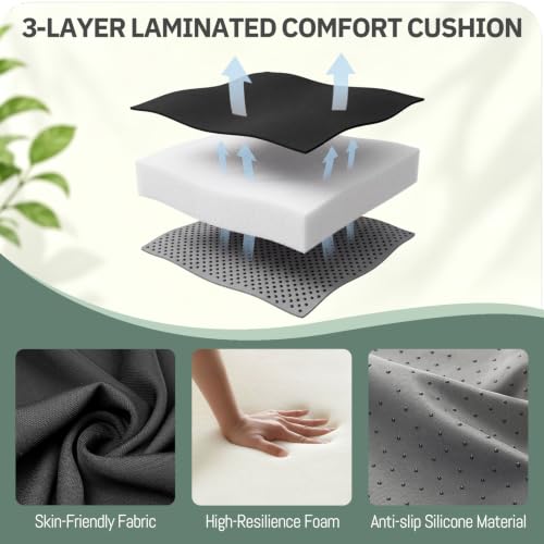Inflatable Seat Cushion, Self-Inflating Memory Foam Seat Cushion, Ultralight Portable Inflatable Travel Pad for Airplane, Stadium, Bleachers, Camping, Hiking & Backpacking, Black - color: Black