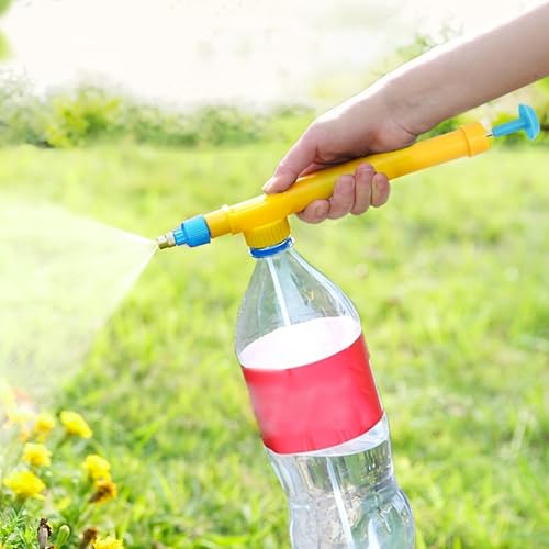 Handheld Bottle Sprayer Adjustable Mist Nozzle Pressurized Atomizing Spray Head Watering Can Attachment Garden Irrigation Sprayer for Plants Cleaning Alcohol Disinfection and Home Gardening Use