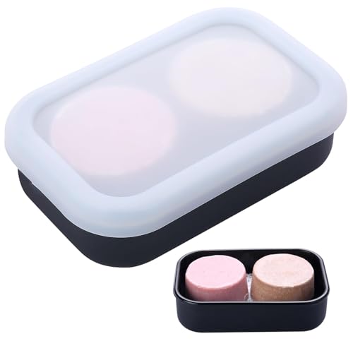 Large Travel Soap Container Leak Proof, Silicone Shampoo Bar Holder | Soap Case with Draining Layer, Slip-Resistant Portable Bar Soap Holder for Shower, Bathroom, Gym, Camping(Translucent Black) - color: Rectangular Translucent Black