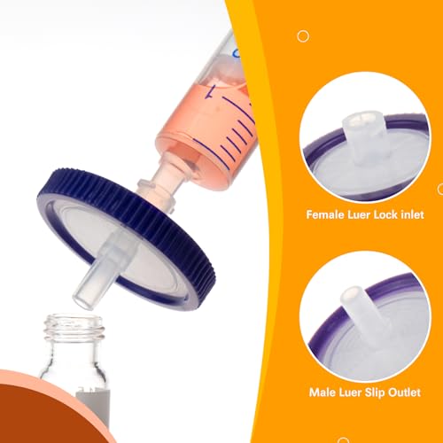 PEKYBIO 30 Pack PVDF Syringe Filters, Lab Filters Hydrophilic 0.45um Pore Size, 25mm Diameter Filtration - size: 25mm 0.45um