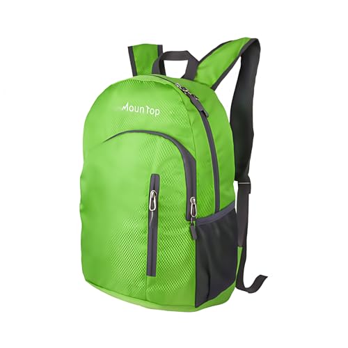 MounTop Outdoor Lightweight Foldable Water Resistant Backpack for Travel Hiking Riding - color: Green
