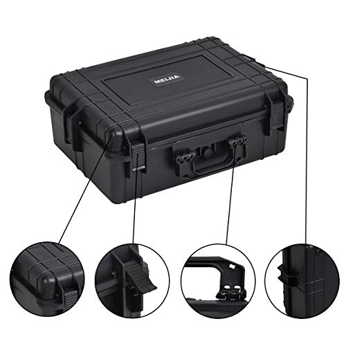 MEIJIA Portable Waterproof Protective Hard Case, Camera Case with Customizable Fit Foam Inserted,Fit Use of Drones,Camera,Equipments, Elegant Black (22.4"X16.73"X8.46") - size: 22.4" x 16.73" x 8.46"