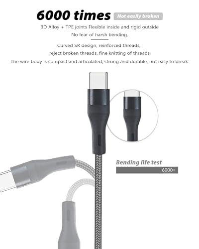 Awnuwuy 100W Multi 3 in 2 Cable 10FT, USB A/C to USB-C Lightning Micro Port | Black Long Nylon Braided, 3 in 2 Fast Charging Cable For iPhone 17/16/15/15 plus,Samsung S26/S25, Multiple Devices, Laptops - size: 10FT