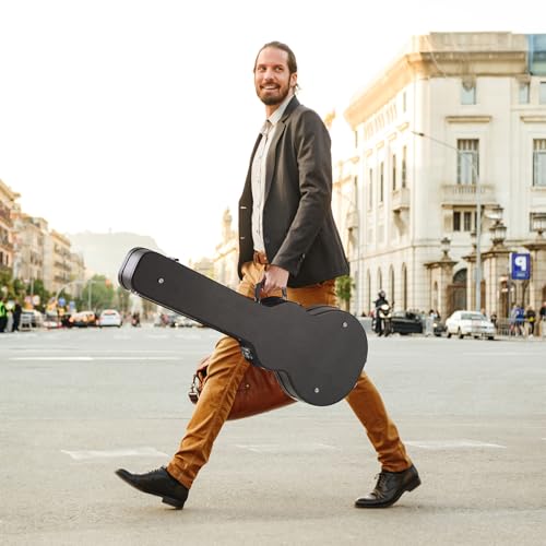 VEVOR Electric Guitar Hard Case, for 39 in LES Paul Guitars, Gourd-Shaped | with PVC Padding Soft Lining, Protective Carrying, Water-Resistant, Lock Latch, Keys, Handle - size: 41.34 inches Gourd-Shaped