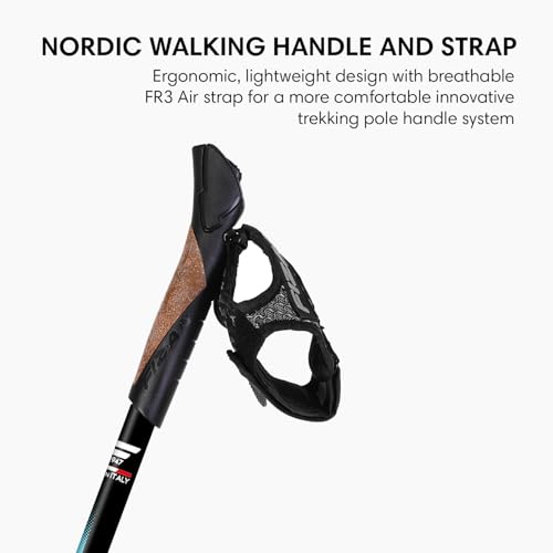 Fizan Lite Tech Nordic Trekking Poles – Ultralight 6.2 oz, Backpacking, Hiking Poles, Adjustable, Telescoping, Walking Sticks - color: Light Blue