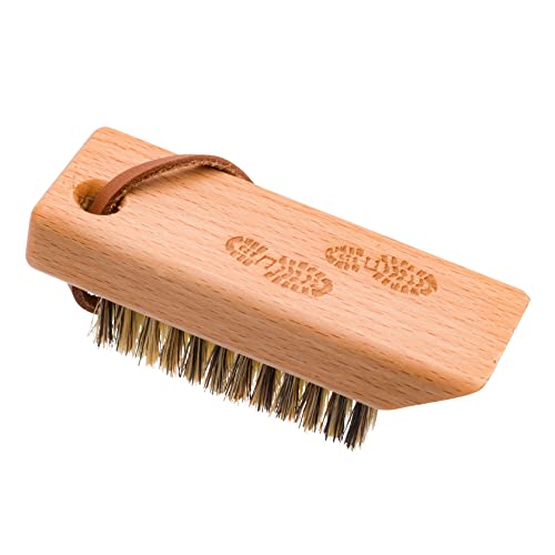 Redecker Natural Tampico Fiber Hiking Shoe Brush, Multi-Purpose Boot Scraper, Oiled Beechwood Handle, 4-Inch Travel Size, Made in Germany