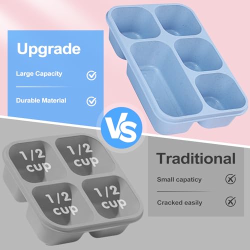 Rinwoc Bento Box Adult [Portion Size], 3 Pack Snack Containers with 5 Compartments for Meal Prep & On-the-Go [Work, Travel], Lunchable Container Reusable and BPA-Free - size: Large
