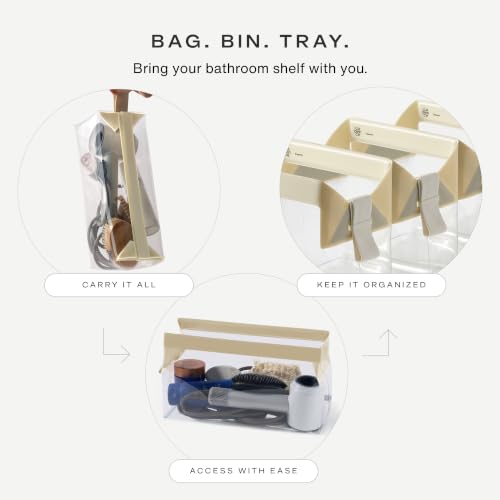 Cadence Parcel - Clear Travel Kit with Zipperless Magnetic Closure - Pebble, Extra Large - Durable, Leak-Resistant and TSA Approved Toiletry Bag - Modular Organization - Recycled TPU (4 Qt) - color: Pebble, size: Extra Large