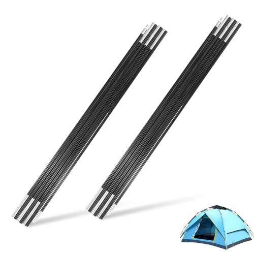 Fiberglass Tent Poles, 3.96m Tent Poles Replacement for 3-4 People Lightweight Camping Support Rod Awning Frame Kit Easy to Install for Hiking Outdoor Camping Backpacking