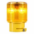 Solar Strobe Warning Light, Bright LED Safety Beacon, Auto On/Off Solar Flashing Light, IP65 Waterproof Emergency Warning Lamp for Construction, Dock, Factory, Traffic, Marine & Road Safety (Yellow) - color: Yellow