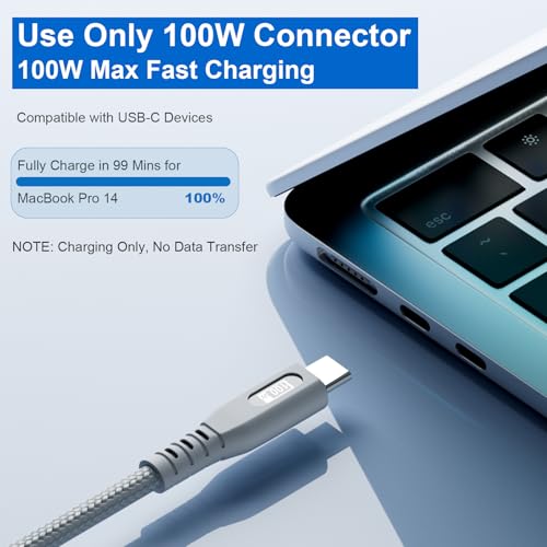 SIQIWO 100W USB C Multi Charging Cable, 4FT-1Pack PD3.0 Fast Charging Cable | 3 in 1 Multiple Charger Cord for iPhone17/16/15/MacBook Pro/Air/iPad/GalaxyS26/S25/ Pixel/Switch/PS5 (Charging Only,100W Max)