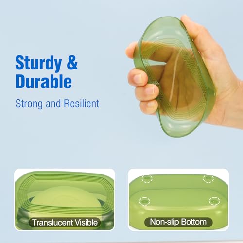 AIMAIAIMAI Soap Holder - Portable Travel Soap Case with Draining Layer - Perfect for Bathroom, Gym, Camping, Traveling (Green) - color: Green Style a
