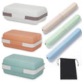 3Pcs Travel Soap Case and 3Pcs Toothbrush Travel Case Set,Leakproof Soap Dish with Lid Portable Toothbrush Holder for Traveling, Camping, Bathroom- Waterproof Drawstring Bag for Boot Backpack