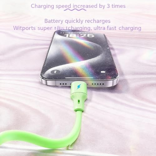 USB Cable PD Fast Charger(A to C Rubber Green) Mobile Phone Data Cable,Charging Cable, Supports Data Transfer,39-inch,Soft Liquid Silicone Material，Compatible with Almost All Type-C Devices. - color: USB A TO C Rubber Green