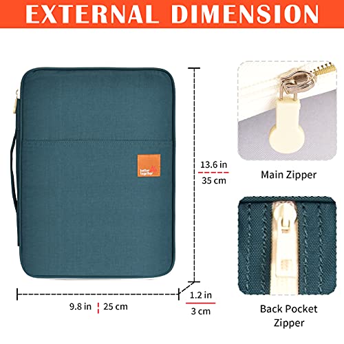 Lanola A4 Document Bags Portfolio Waterproof Business File Holder Travel Gear Organizer Electronics Accessories Bag - color: Blackish Green