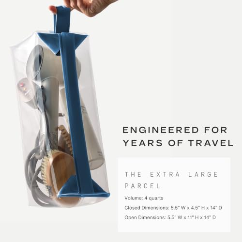 Cadence Parcel - Clear Travel Kit with Zipperless Magnetic Closure - Cove, Extra Large - Durable, Leak-Resistant and TSA Approved Toiletry Bag - Modular Organization - Recycled TPU (4 Qt) - color: Cove, size: Extra Large