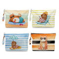 Fokongna Wet Bag, 4 Pack Flexible Roll Up Foldable Reusable Waterproof Dry Separation Pouch for Small Pocket Luggage Travel Gym Storage - color: Capybara & Cat 01