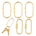 5-Pcs Bag Charm Clasp Oval Key Ring for La-bubu Bag Charm Carabiner Gold Keychain Clip Bag Charms Clip
