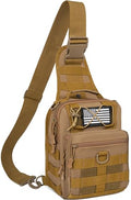 GMAK Tactical Sling Bag for Men, Tactical Shoulder Bag Military Sport Bags - color: Khaki
