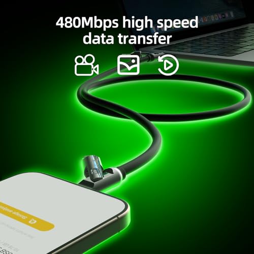 MFish USB C to USB C Cable, 240W 4 in 1 Charging Cable, Black, 6.6FT | Carrying Case, USB-A & USB-C to USB-C/Lightning, For iPhone 17/16/15/14, MacBook, iPad, Laptop, Samsung S25/S24 - color: Black, size: 6.6FT(Upgraded)