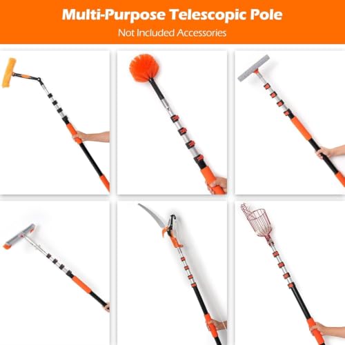 AgiiMan 26FT Reach Telescoping Pole - 5 to 20FT Extension Pole, Portable Aluminum Telescoping Rod with Easy Flip Lock, Paint Roller Extension Poles for Paint Dusting, Window Cleaning - size: 5 FT-20 FT