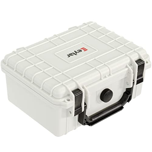 Eylar Protective Camera Hard Case Water & Shock Proof w/Foam, TSA Standards 9.12 inch 7.56 inch 4.37 inch (White) - color: White
