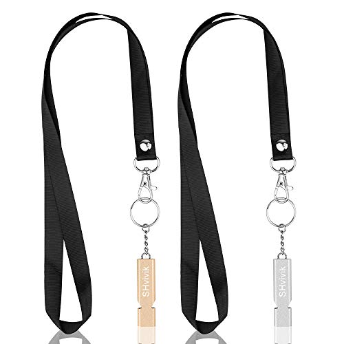 Emergency Whistle, 2PCS Premium Safety Survival Whistles with Lanyard Keychain, High Pitch Double Tubes for Outdoor Hiking Camping Hunting Fishing Boating