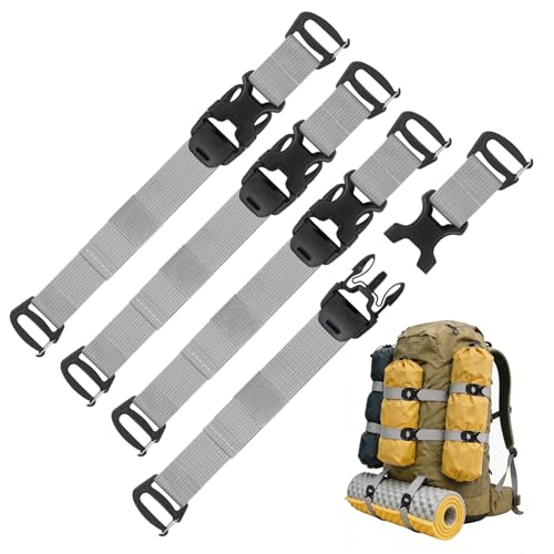 MOLLE Tactical Backpack Straps Rush Tier System Molle Attachment - color: Silvery 4pcs