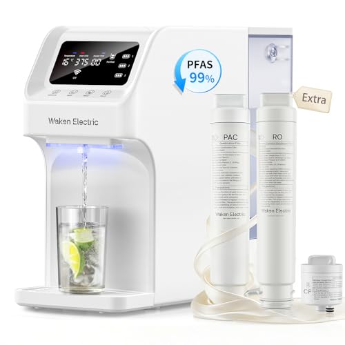 Waken Electric UV Countertop RO Water Filter, PAC+RO+CF Bundle
