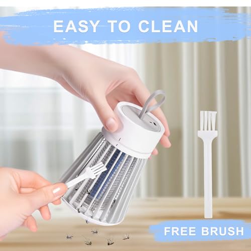 Bug Zapper Indoor Outdoor – Rechargeable Mosquito Zapper and Fly Zapper with UV Light, Portable Insect Killer Trap with Safety Grid, USB Powered for Camping, Home, Garden, Picnic