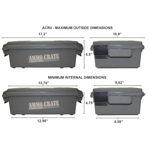 MTM ACR4-18 Ammo Crate Utility Box-Carry up to 65lbs of gear-Stackable design, double padlock for security - Water-resistant O-ring seal - Army Green