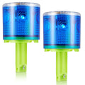 2 Pcs Solar Strobe Warning Traffic Light 360 Degree Single Column IP65 Waterproof Emergency Strobe Flashing Barricade Safety Road Construction Traffic Light(Blue,Stand) - color: Blue, size: Stand