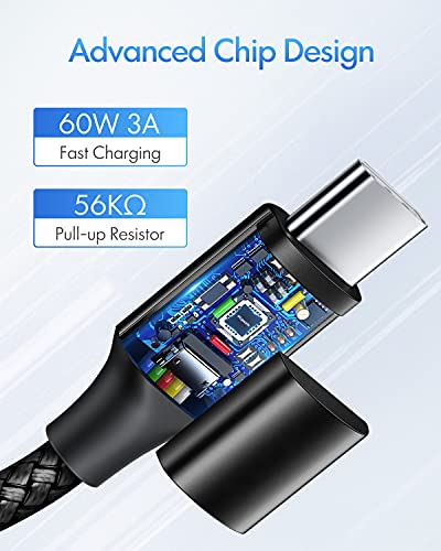 etguuds USB C to USB C Cable 3ft, 2-Pack 60W C to C Cable Fast Charging | for iPhone 17 16 15 Pro Max Plus Air, Samsung Galaxy S26 S25 S24 S23, USBC iPad MacBook Charger Cord Type C, Pixel, Black - color: Black, size: 3ft