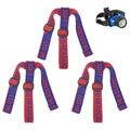 M METERXITY 3-Pack Headlamp Strap Replacement Headband, High Elastic Headlamp Adjustable Bicycles Head Band Belt for Flashlight Camping Riding [Red Blue, 1.65"/42mm] - color: Red Blue