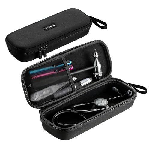 caseling Hard Stethoscope Case for Littmann Classic III & Cardiology IV | Fits Littmann Classic III & Cardiology IV, rigid protective EVA shell, internal accessory mesh pocket, smooth zipper - color: EVA Black