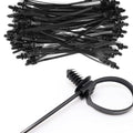 Push Mount Zip Ties, 8 inch Cable Zip Tie Black Wire Tie with Push Pin Fir Tree Zip for Indoor and Outdoor (80 Pack) - size: 8.3x0.2inch (80Pcs)