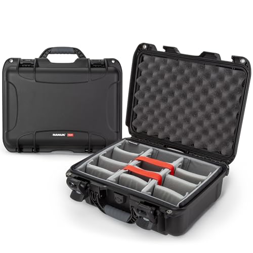 NANUK 920 Hard Case with Padded Divider, IP67 Waterproof, Dustproof and Impact Resistant, 16.7” x 13.4” x 6.8”, Rugged Construction for Ultimate Protection, Made in Canada – Black - color: Black, style: Padded Divider