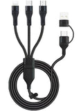 Awnuwuy 100W Multi 3 in 2 Cable 10FT, USB A/C to USB-C Lightning Micro Port | Black Long Nylon Braided, 3 in 2 Fast Charging Cable For iPhone 17/16/15/15 plus,Samsung S26/S25, Multiple Devices, Laptops - size: 10FT