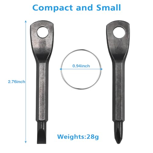 2 PCS Compact Pocket Screwdriver Set - Keychain-Sized Outdoor Tool Kit with Stainless Steel (Black&Silver)