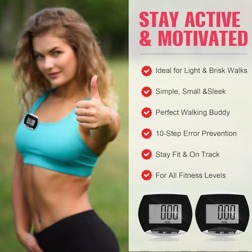 Weewooday Pedometer for Walking Steps and Miles Simple Pedometer Clip on with Large Digital Display Portable LCD Step Counter Bulk Gift for Women Men Adults - color: Black