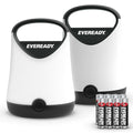 Eveready LED Camping Lantern X-250 (2-Pack), Super Bright Tent Lights, Rugged Water Resistant LED Lanterns, 100 Hour Run-time (Batteries Included), Black - color: Black, size: 2-Pack