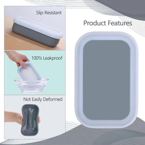 Large Travel Soap Container Leak Proof, Silicone Shampoo Bar Holder | Soap Case with Draining Layer, Slip-Resistant Portable Bar Soap Holder for Shower, Bathroom, Gym, Camping(Translucent Gray) - color: Rectangular Translucent Gray