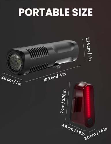 902LM Bike Lights Front and Back, USB-C Rechargeable Bicycle Light Set | 8+5 Modes for Night Riding, 97 m Beam, Water-Resistant Aluminum Headlight, Quick Mount for Road Mountain Commuter E-bikes
